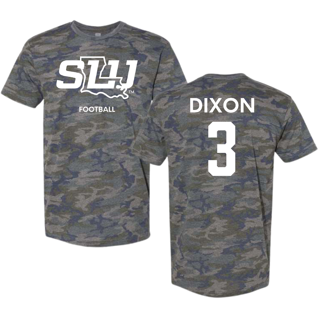 Southeastern Louisiana University Football Vintage Camo Tee - #3 Harlan Dixon