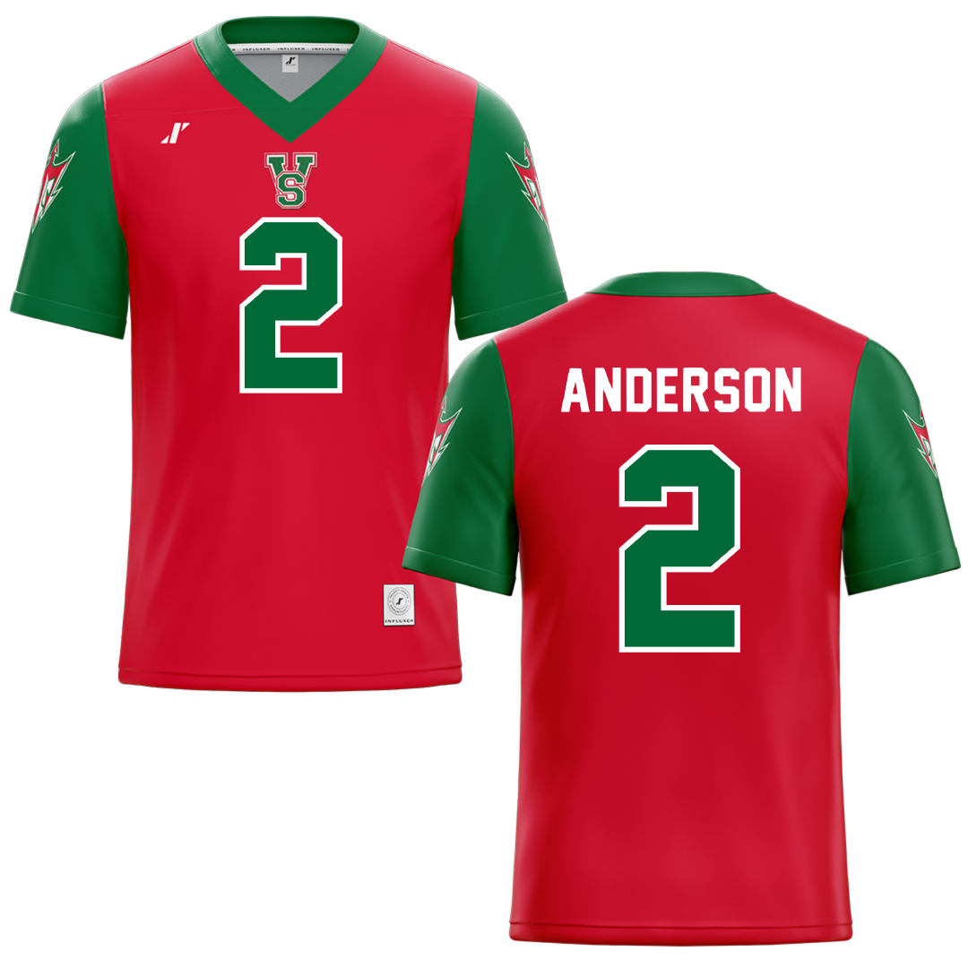 Mississippi Valley State University Red Football Jersey - #2 Jordan Anderson