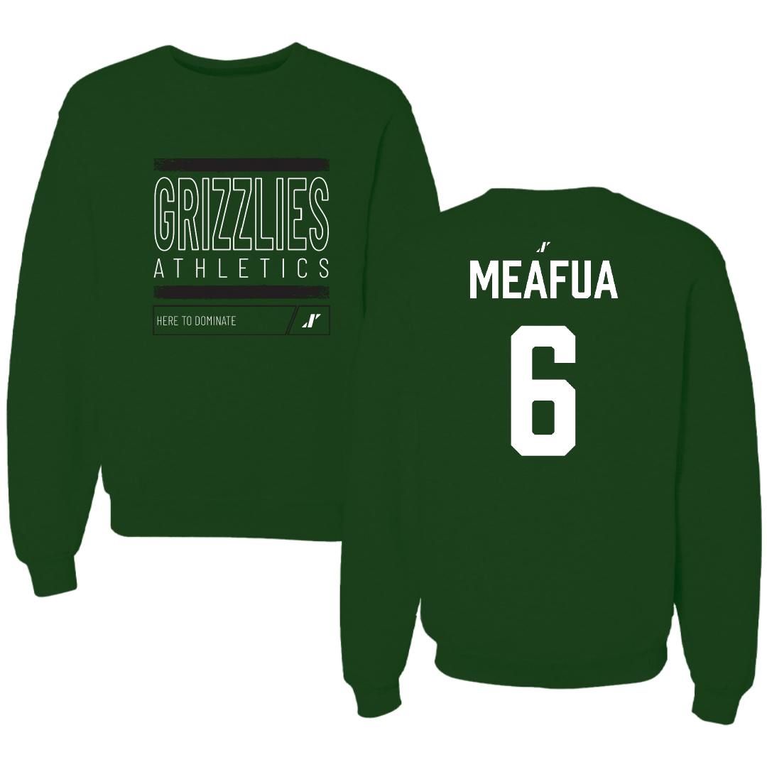 Adams State University Football Forest Green Dominate Crewneck - #6 Ren Meafua