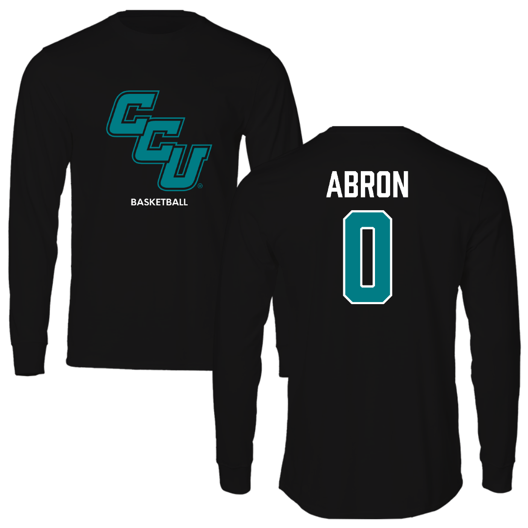 Coastal Carolina University Basketball (W) Black Performance Long Sleeve - #0 Tiara Abron