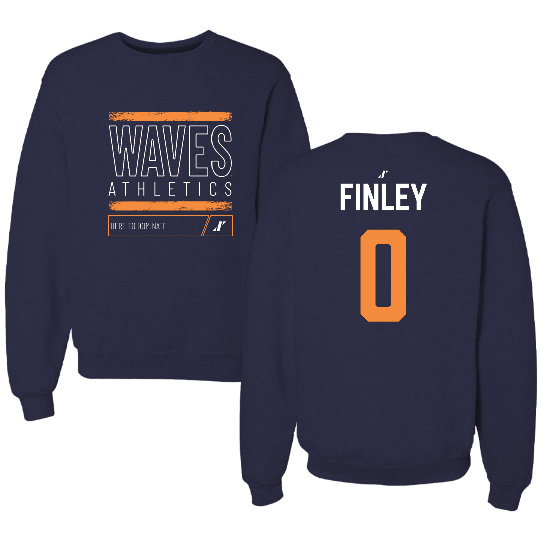 Pepperdine University Basketball Navy Dominate Crewneck - #0 Ivory Finley