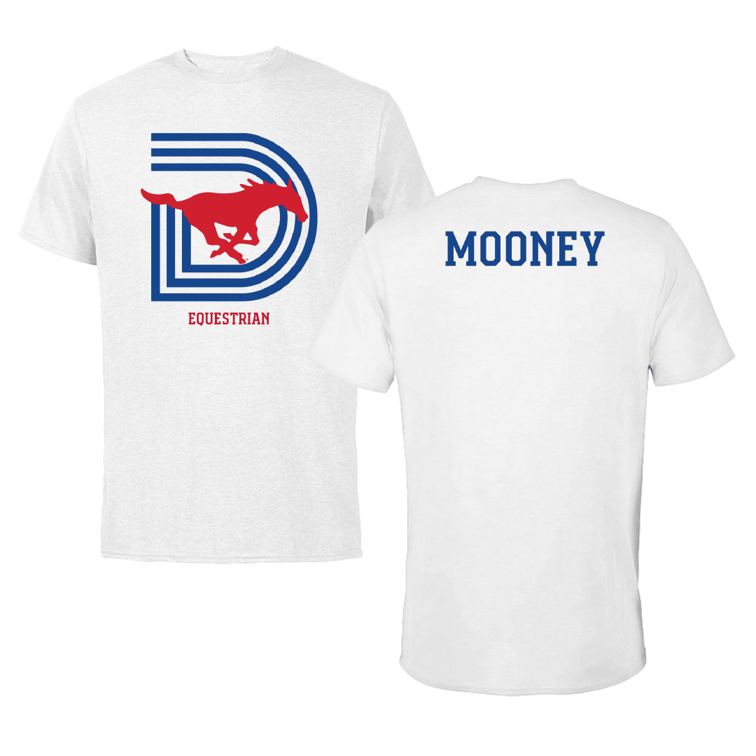 Southern Methodist University Equestrian White Tee - Aedan Mooney