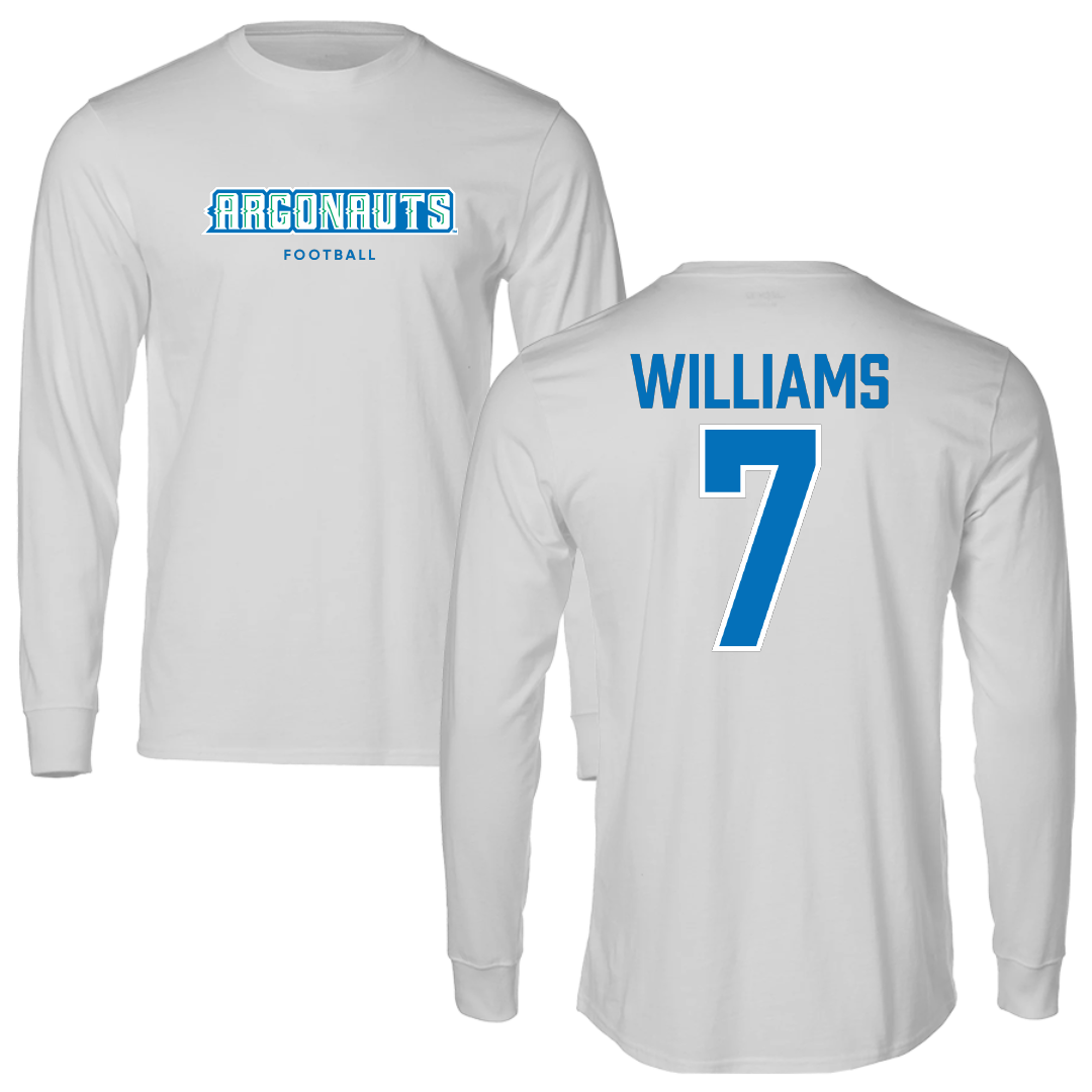 University of West Florida Football Light Gray Argonauts Long Sleeve - #7 Justice Williams