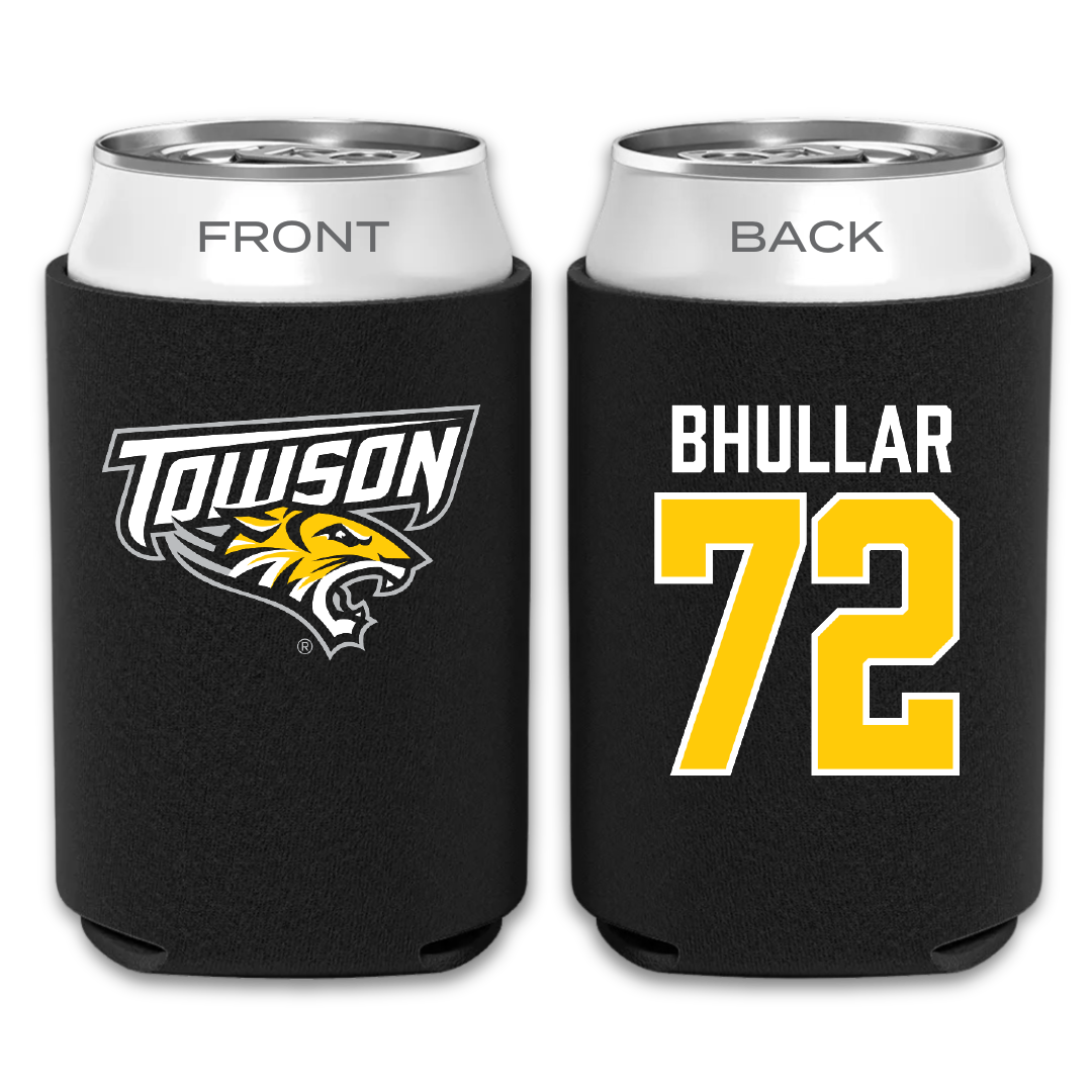 Towson University Football Black Can Cooler - #72 Sahil Bhullar