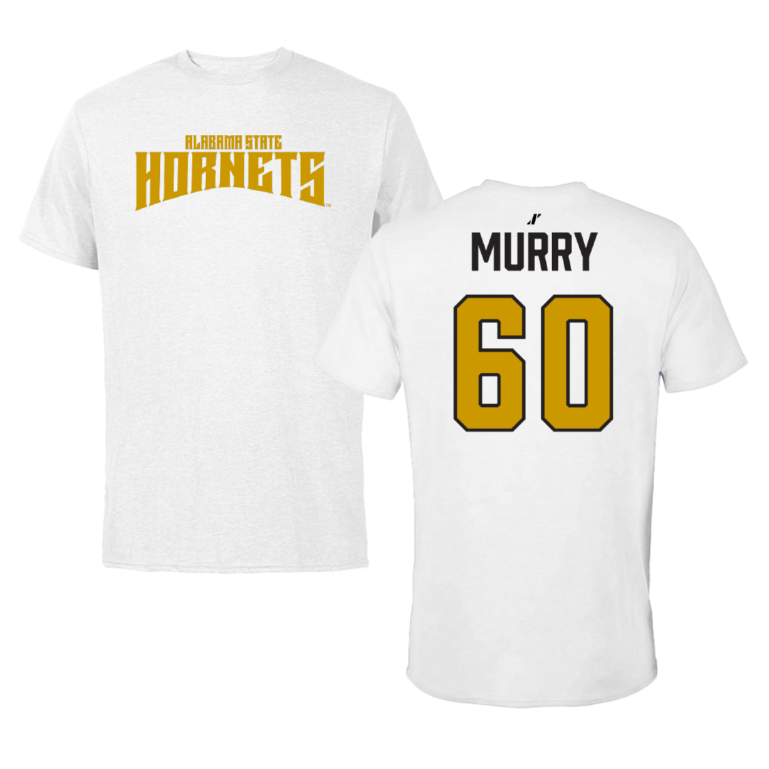 Alabama State University Football White Classic Tee - #60 Izaac Murry