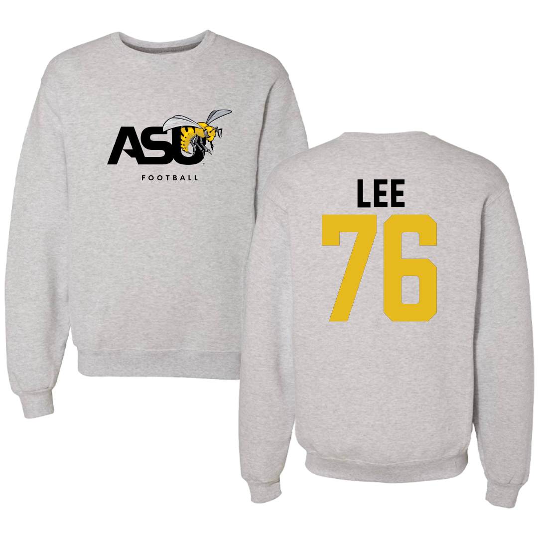 Alabama State University Football Light Gray Crewneck - #76 Marvin Lee