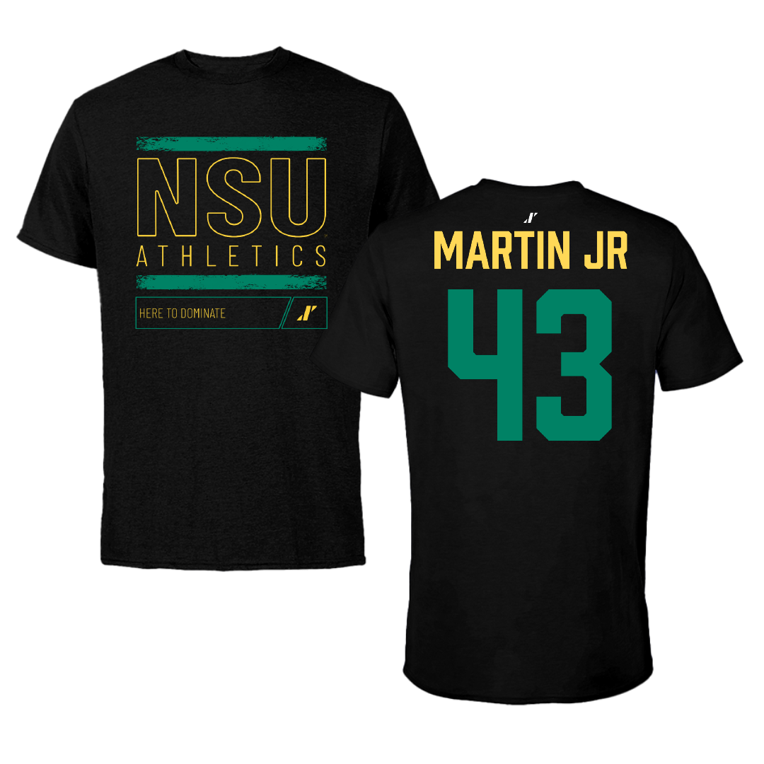 Norfolk State University Football Black Dominate Tee - #43 Richard Martin Jr