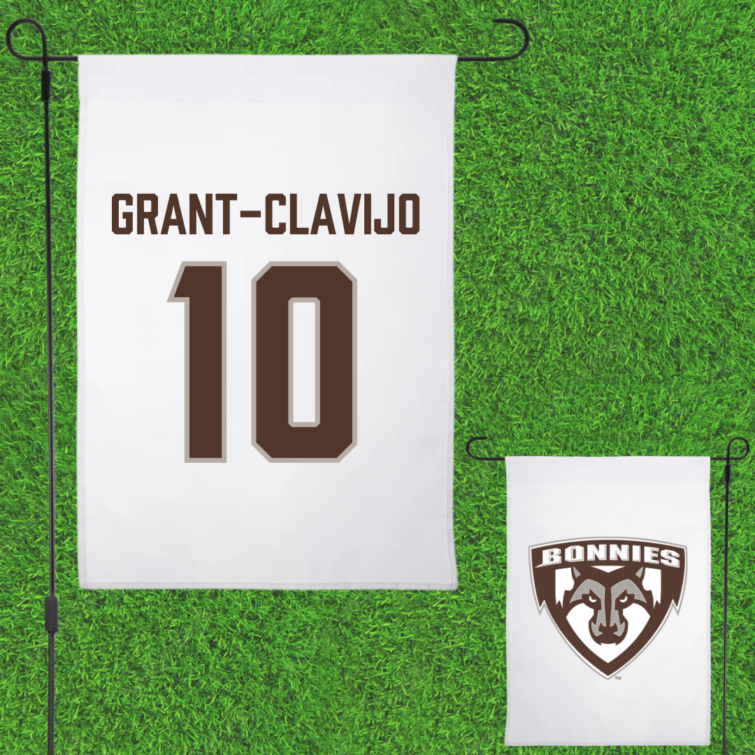 St. Bonaventure University Soccer White Garden Flag - #10 Allie Grant-Clavijo