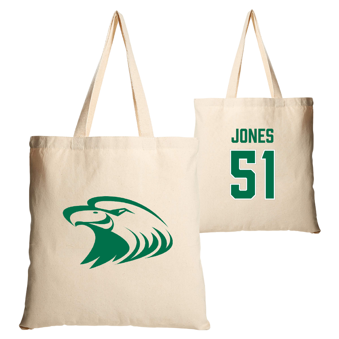 Central Methodist University Football Tan Canvas Tote Bag - #51 Amari Jones