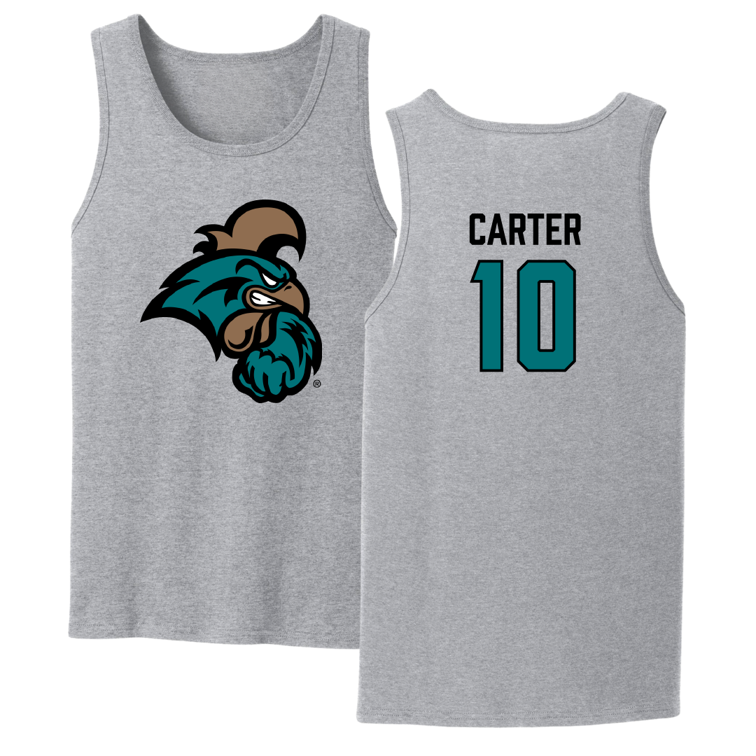 Coastal Carolina University Basketball Sport Gray Tank Top - #10 Dalanna Carter
