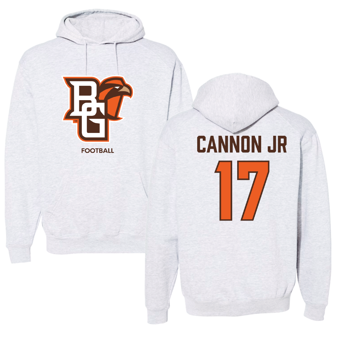 Bowling Green State University Football Light Gray Hoodie - #17 Mark Cannon Jr