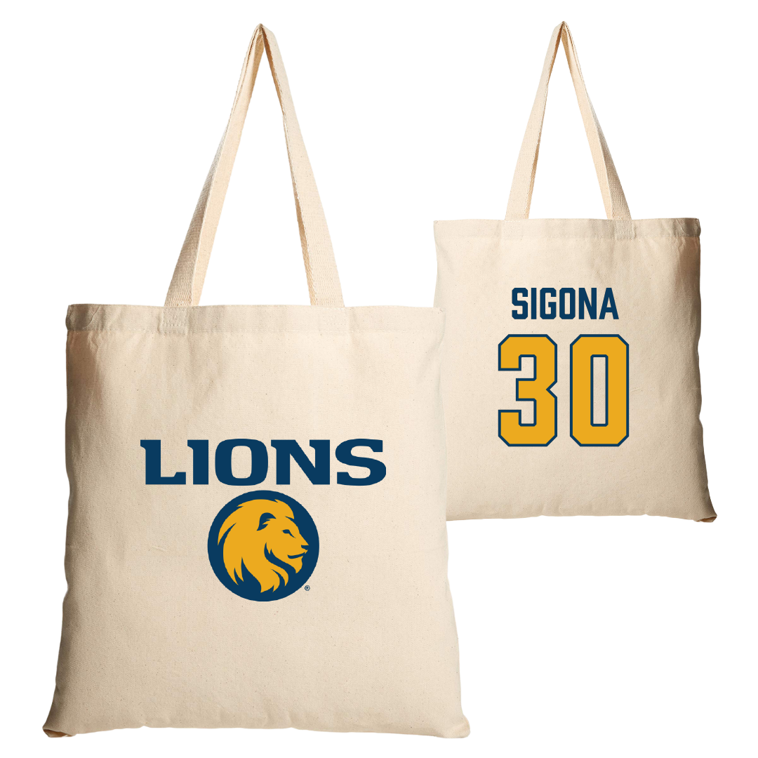 East Texas A&M University Basketball Tan Canvas Tote Bag - #30 Vinny Sigona