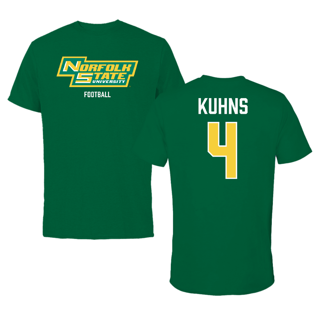 Norfolk State University Football Green Tee - #4 Otto Kuhns