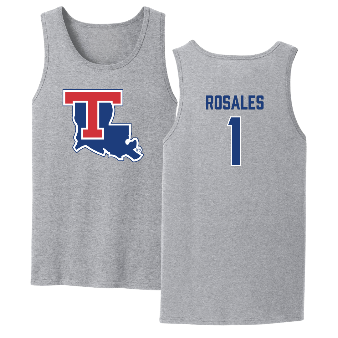 Louisiana Tech University Bowling Sport Gray Tank Top - #1 Patricia Rosales