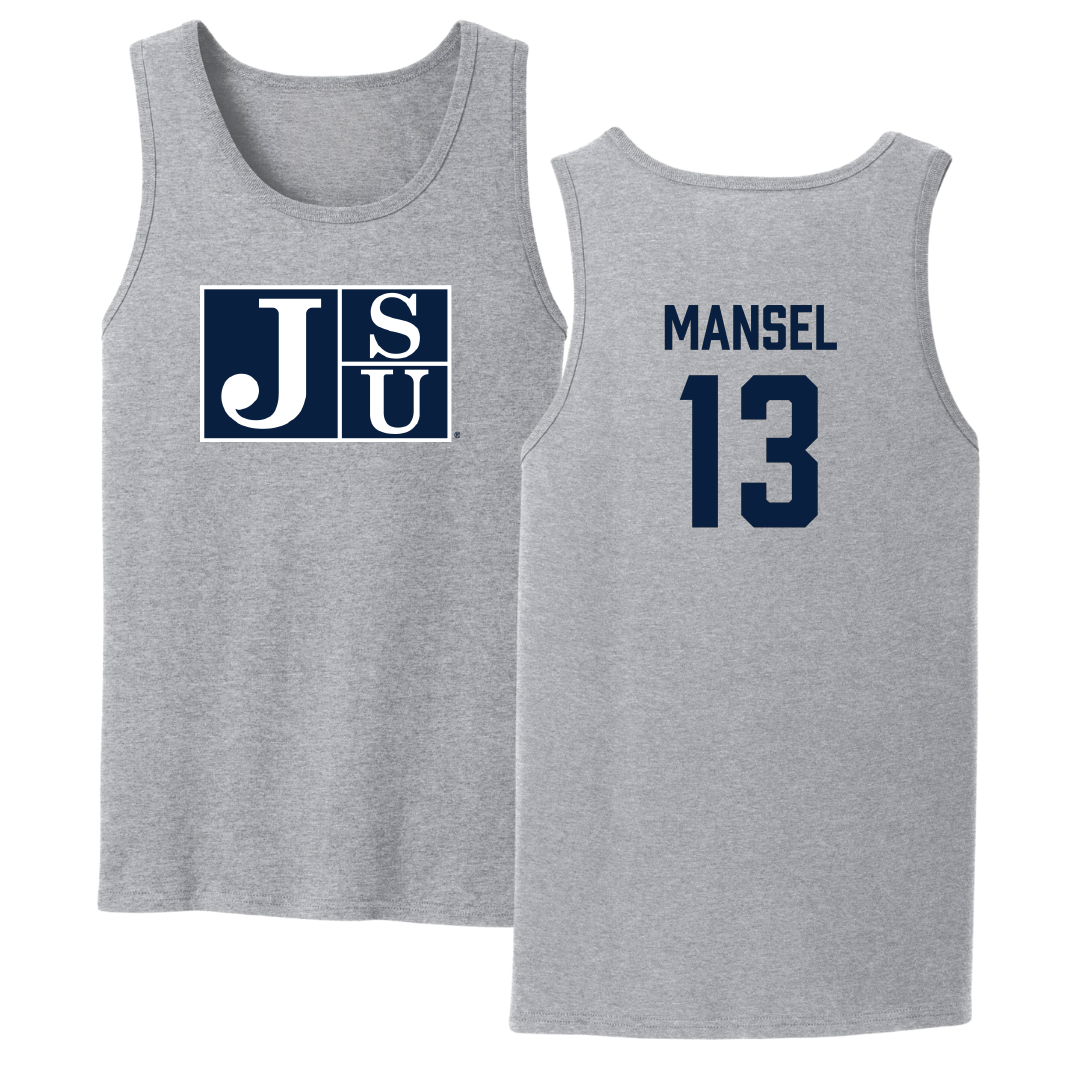 Jackson State University Basketball Sport Gray Tank Top - #13 Romelle Mansel