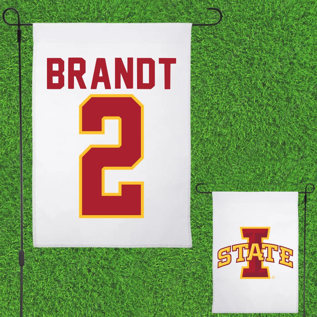 Iowa State University Volleyball White Garden Flag - #2 Morgan Brandt