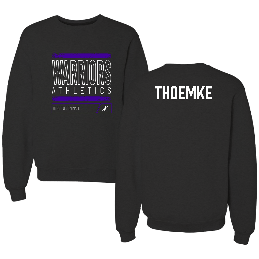Winona State University Tennis Black Dominate Crewneck - Clara Thoemke