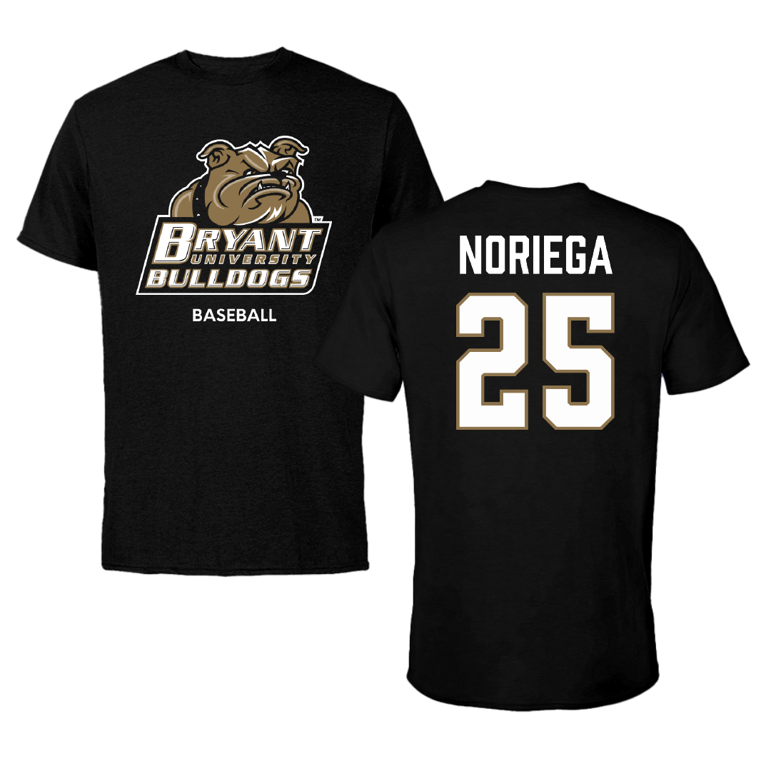 Bryant University Baseball Black Tee - #25 Gavin Noriega
