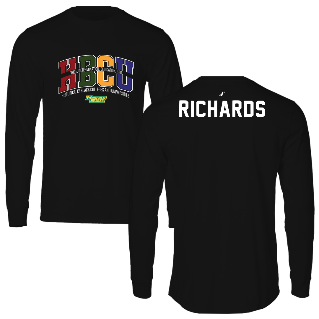 Norfolk State University TF and XC Black HBCU Performance Long Sleeve - Indya Richards