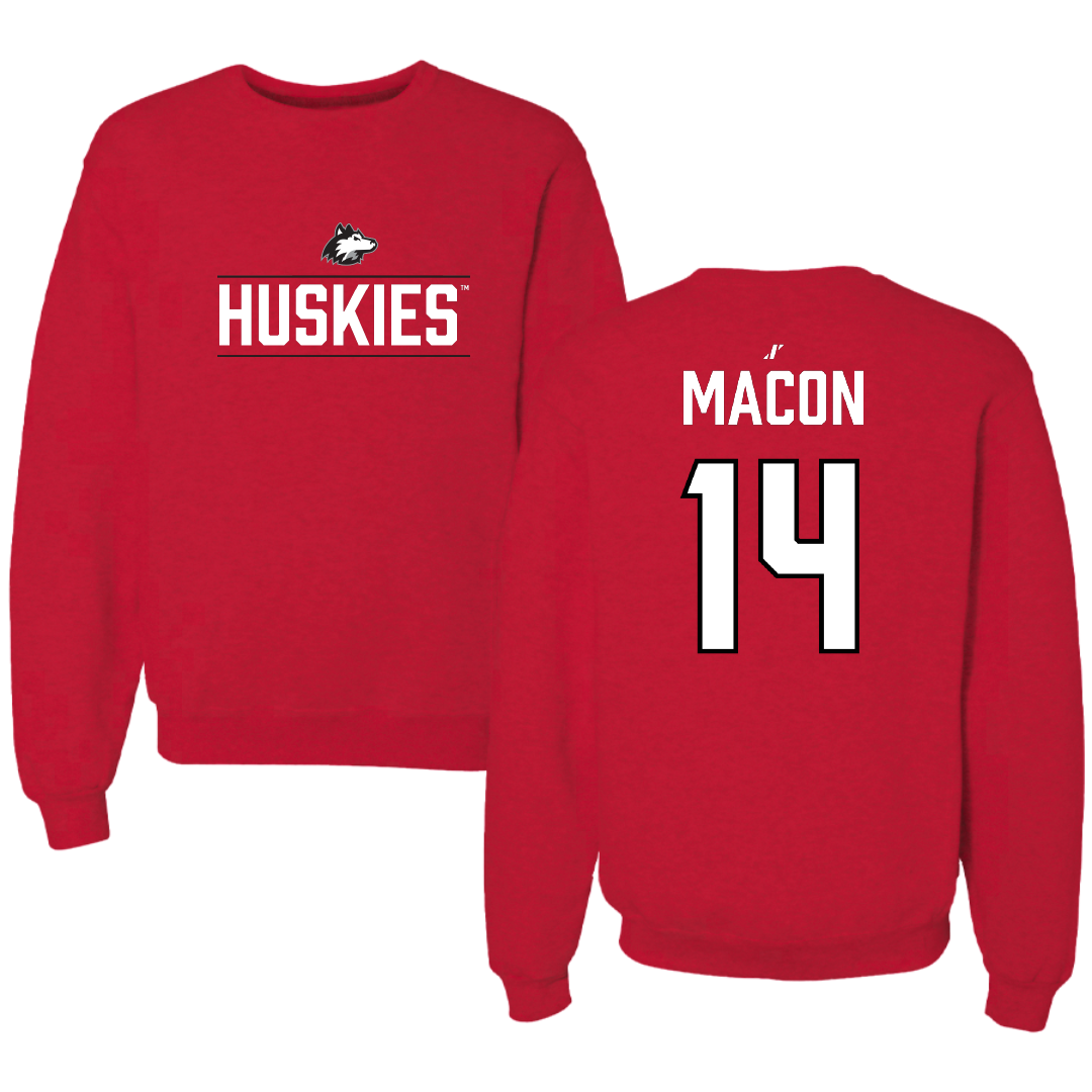 Northern Illinois University Football Red General Crewneck - #14 Jalen Macon