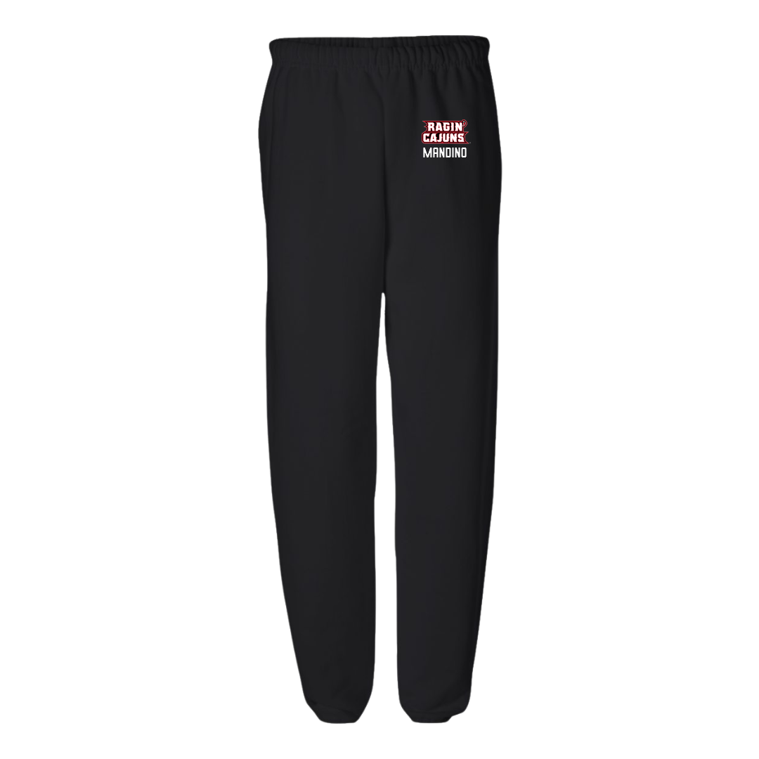 University of Louisiana at Lafayette Baseball Black Sweatpants - #1 Maddox Mandino