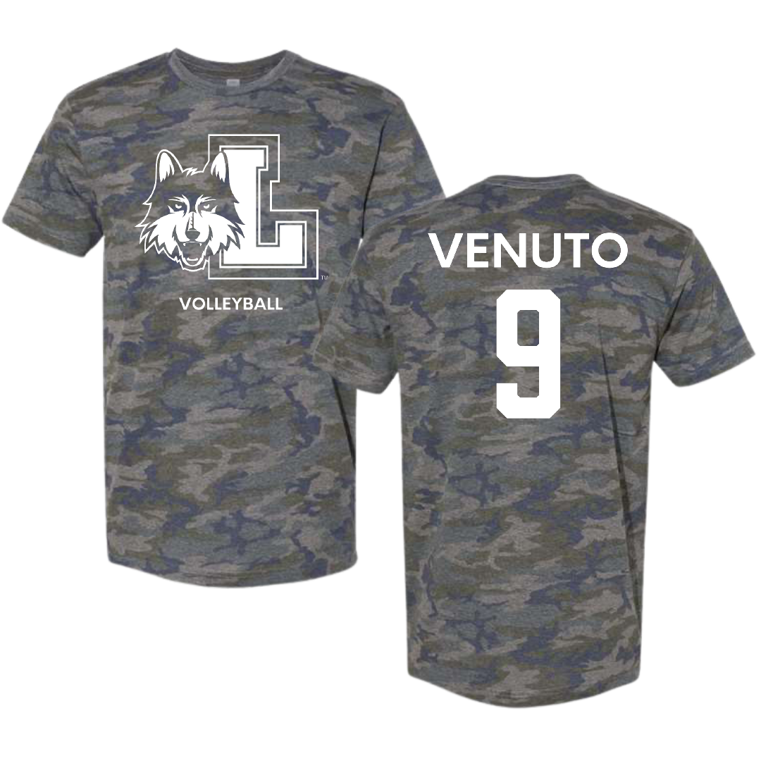 Loyola University-Chicago Volleyball (W) Vintage Camo Tee - #9 Taylor Venuto