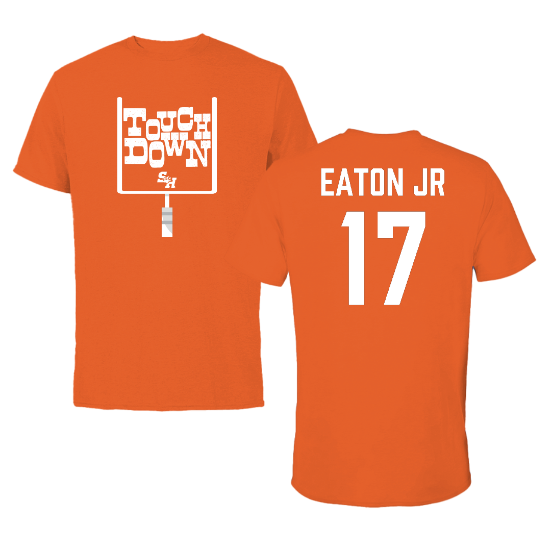 Sam Houston State University Football Orange Touchdown Performance Tee - #17 Christopher Eaton Jr