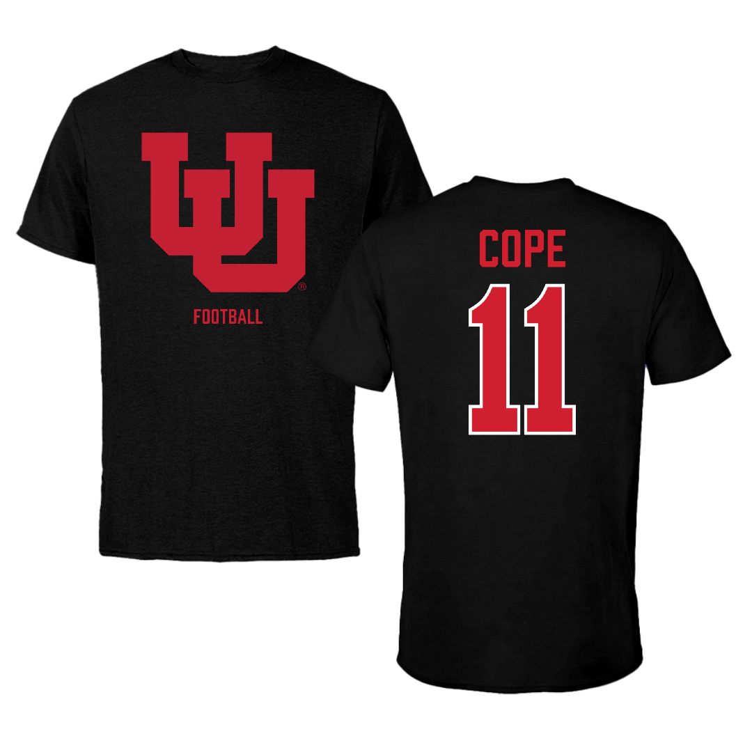 University of Utah Football Black Performance Tee - #11 Makai Cope