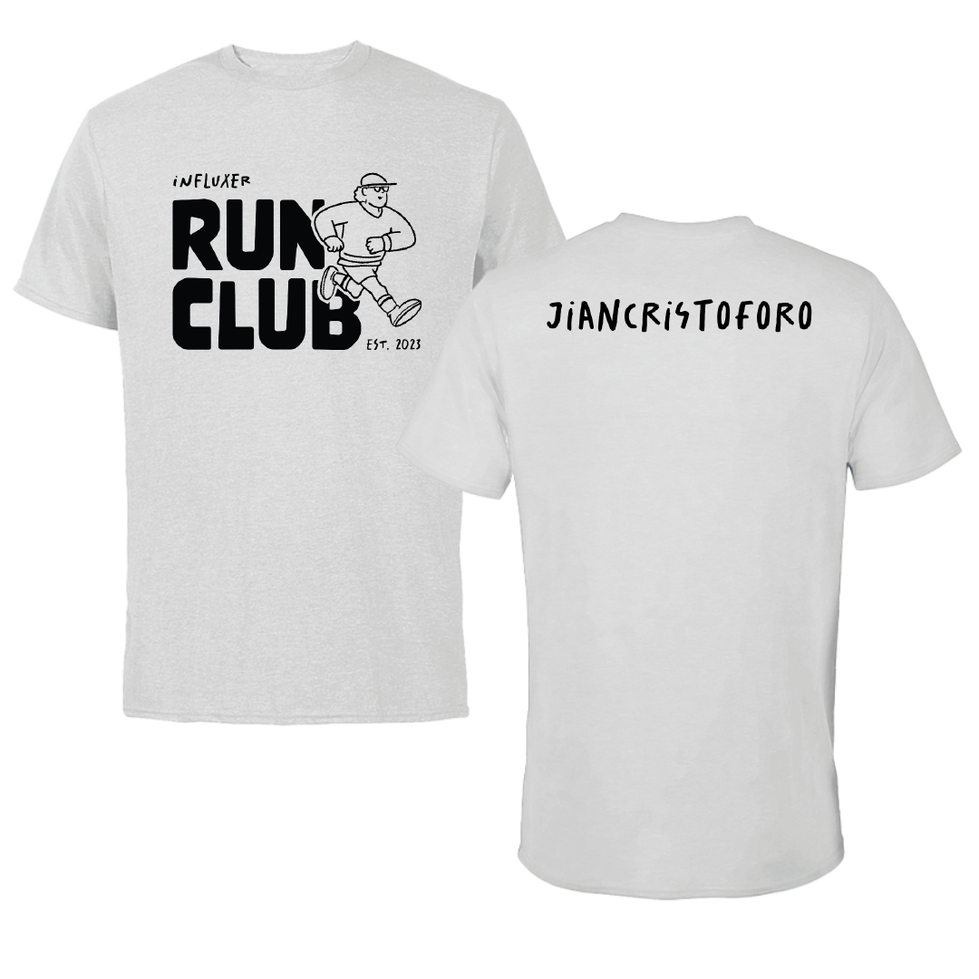 Robert Morris University TF and XC Light Gray Influxer Run Club Performance Tee - Emma Jiancristoforo