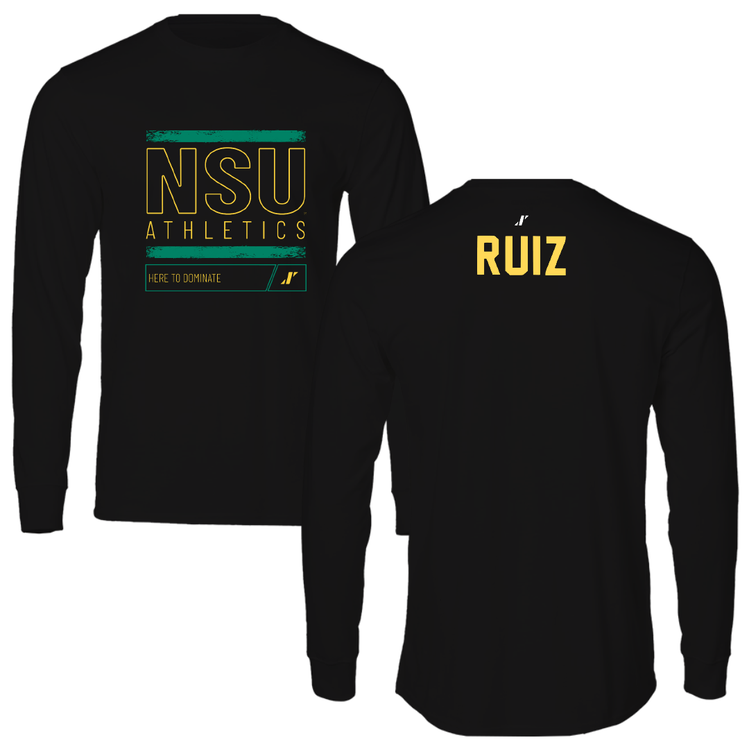 Norfolk State University Tennis Black Dominate Performance Long Sleeve - Laura Ruiz