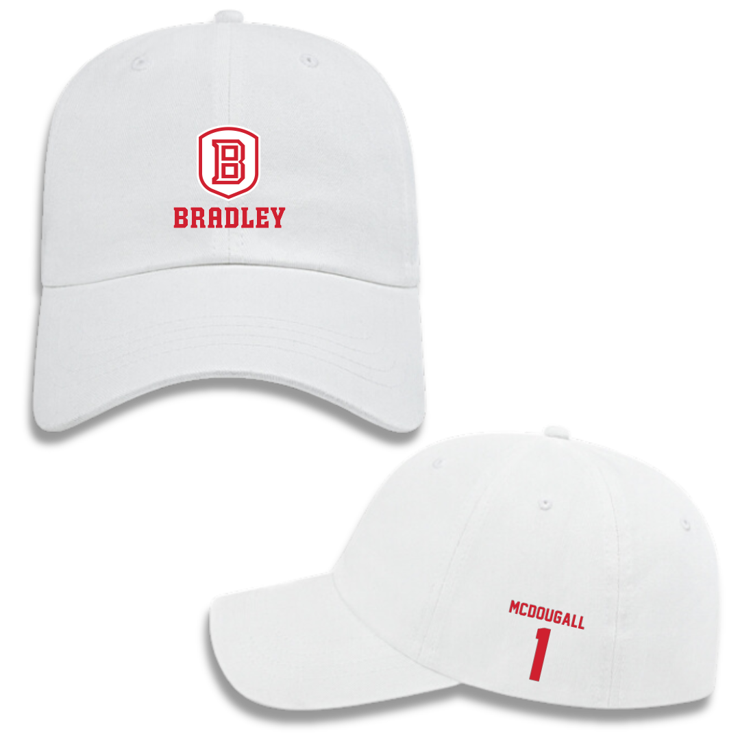 Bradley University Basketball (W) White Hat - #1 Claire McDougall