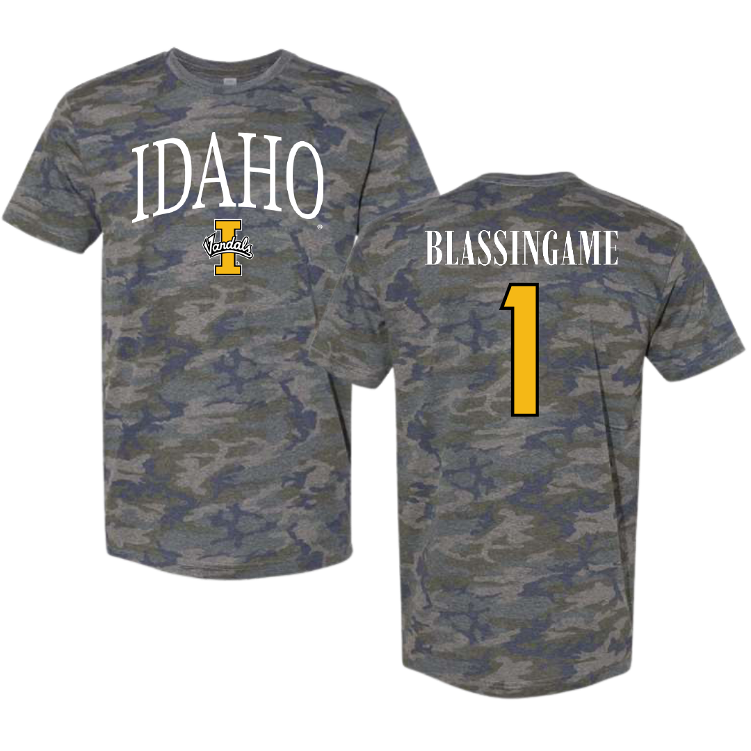 University of Idaho Basketball Vintage Camo Tee - #1 Trevon Blassingame