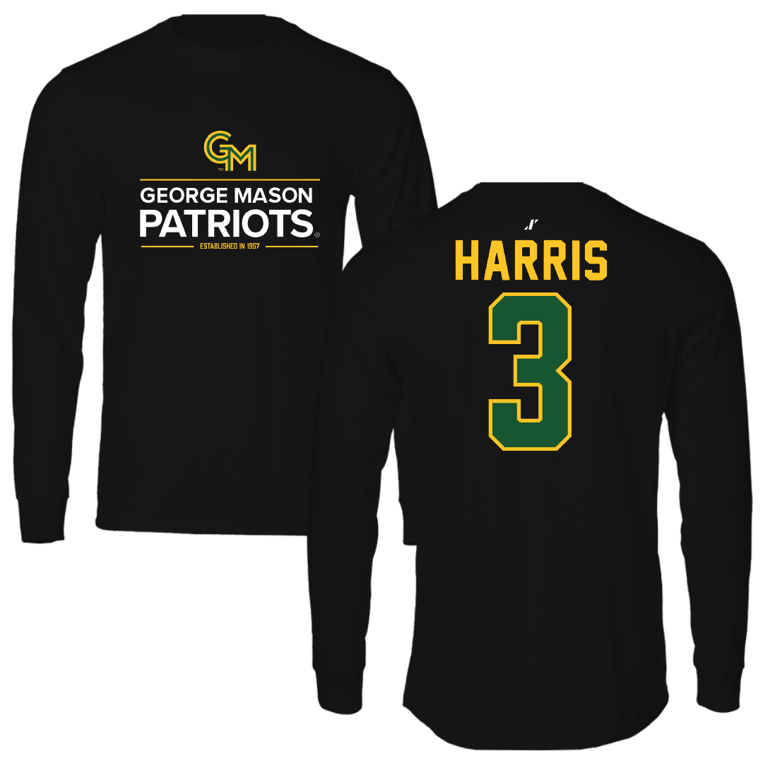 George Mason University Basketball Black General Performance Long Sleeve - #3 Kennedy Harris