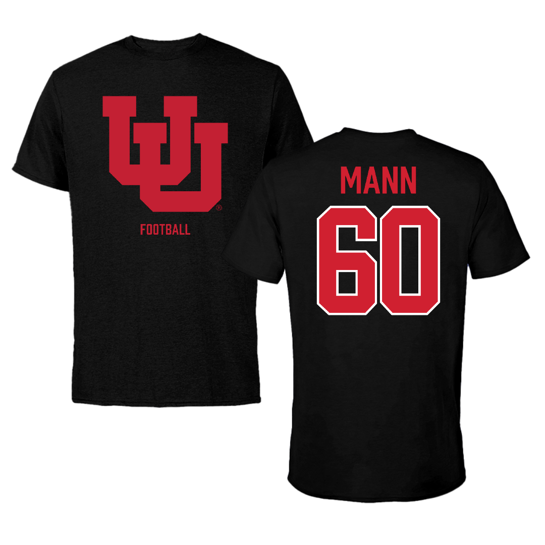 University of Utah Football Black Performance Tee - #60 Shintaro Mann