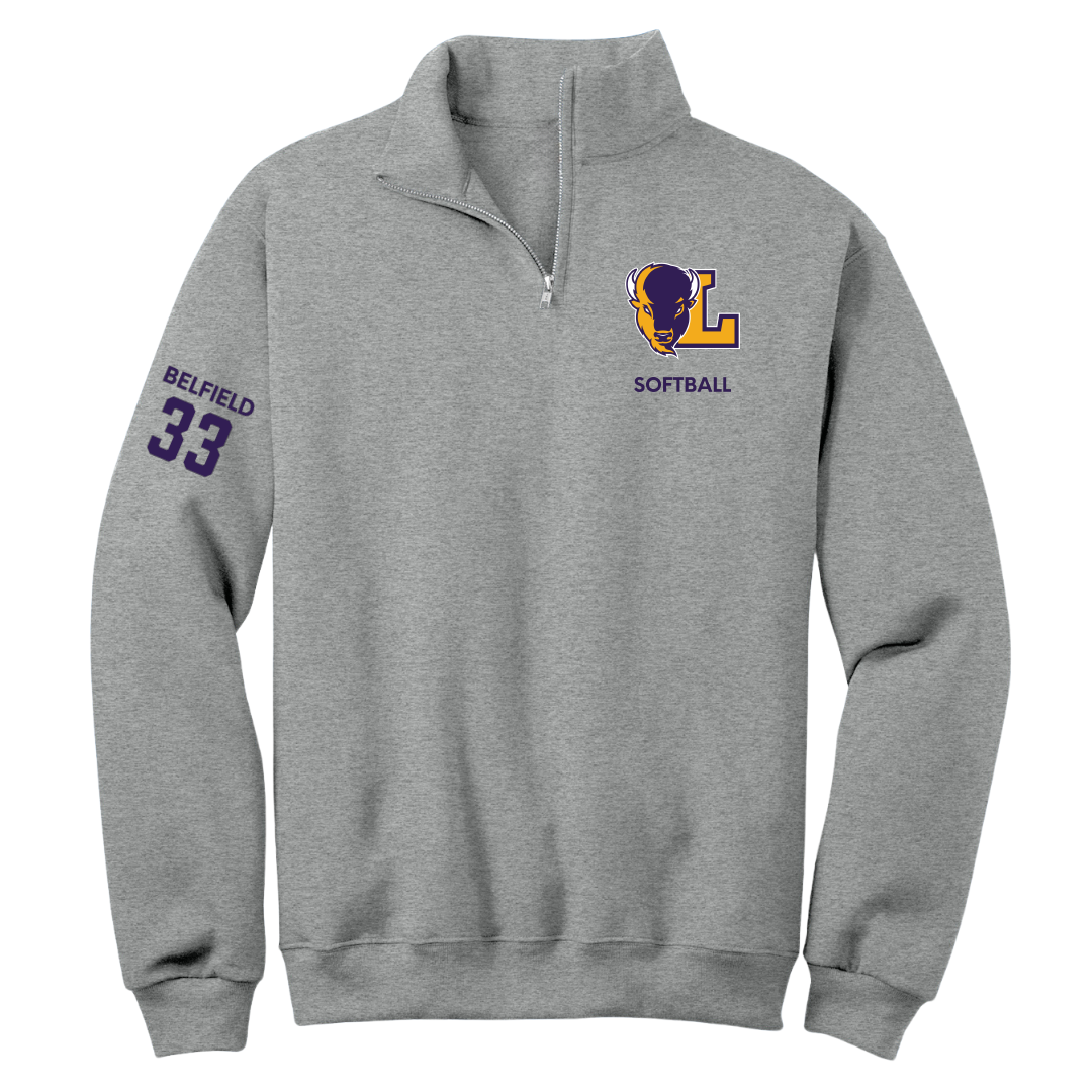Lipscomb University Softball Sport Gray Quarter-Zip - #33 Kaylyn Belfield