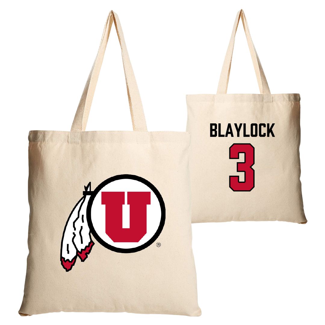 University of Utah Soccer Tan Canvas Tote Bag - #3 Brooklyn Blaylock