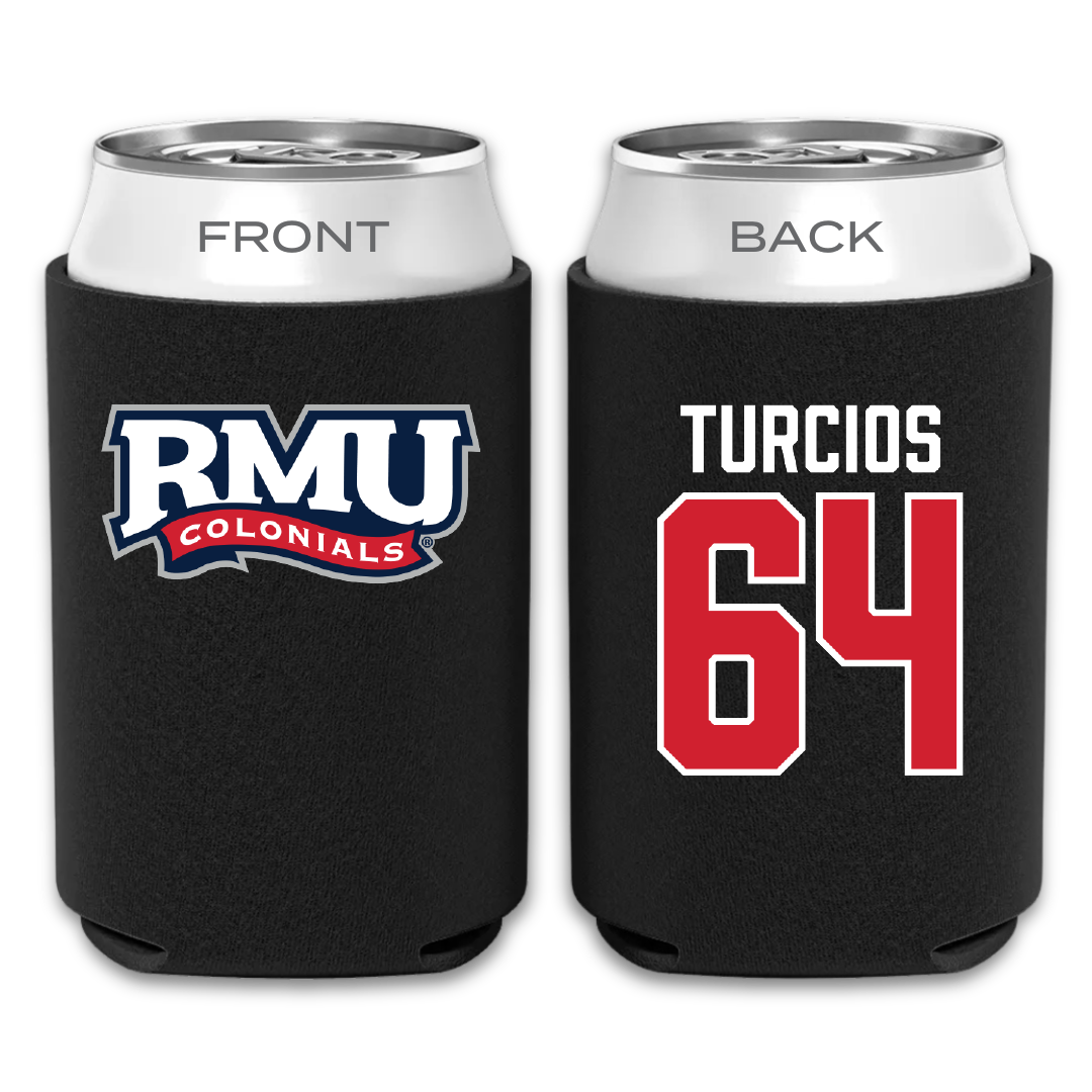 Robert Morris University Football Black Can Cooler - #64 Diego Turcios