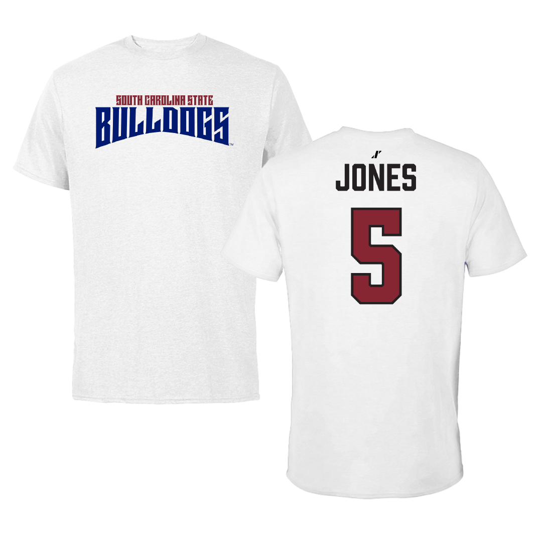 South Carolina State University Football White Classic Tee - #5 Tyler Jones