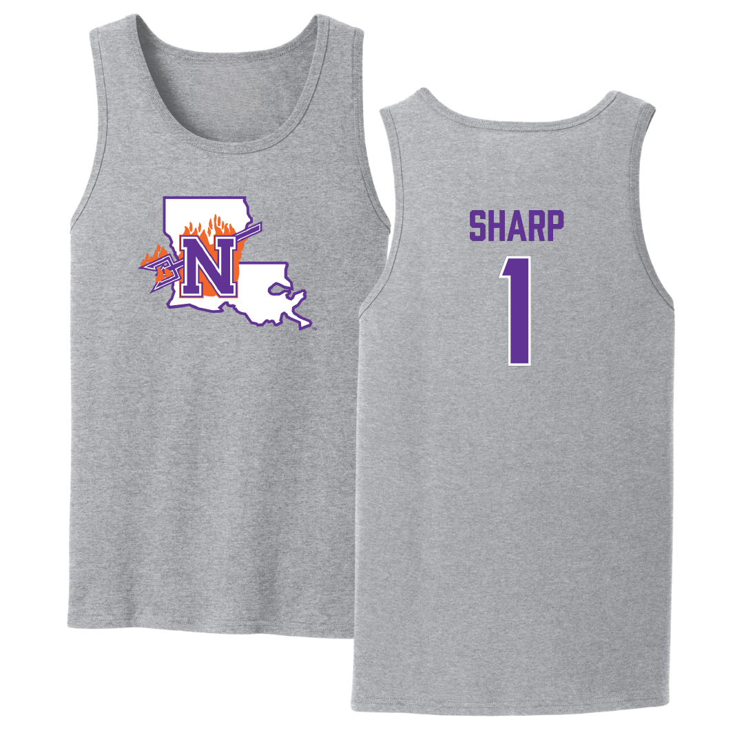Northwestern State University Softball Sport Gray Tank Top - #1 Skye Sharp