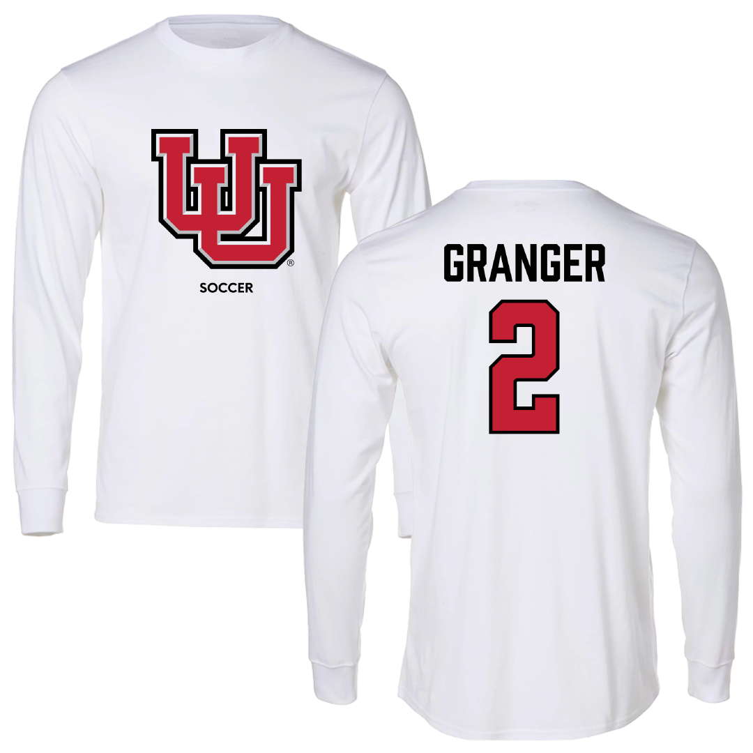 University of Utah Soccer (W) White Block Long Sleeve - #2 Maryn Granger