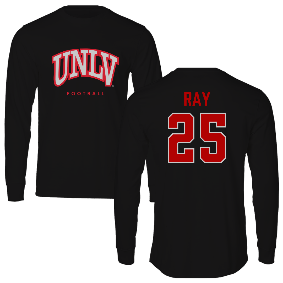 University of Nevada-Las Vegas Football Black Performance Long Sleeve - #25 Rogerick Ray