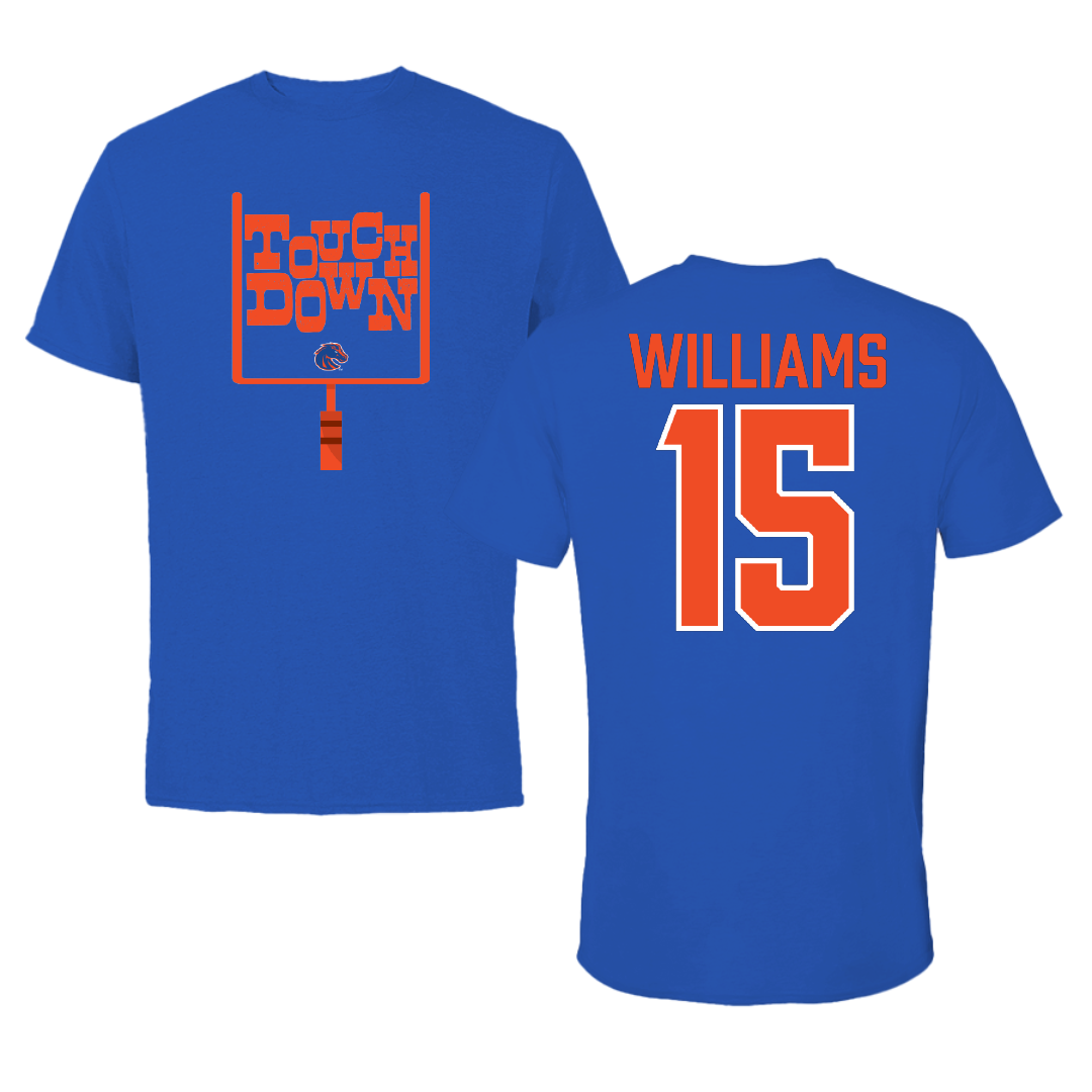 Boise State University Football Blue Touchdown Performance Tee - #15 Malakai Williams