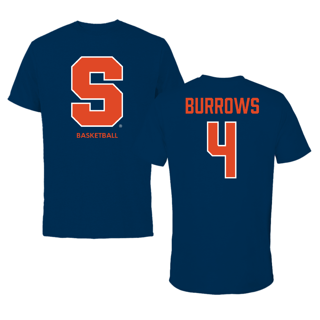 Syracuse University Basketball (W) Navy Primary Tee - #4 Sophie Burrows