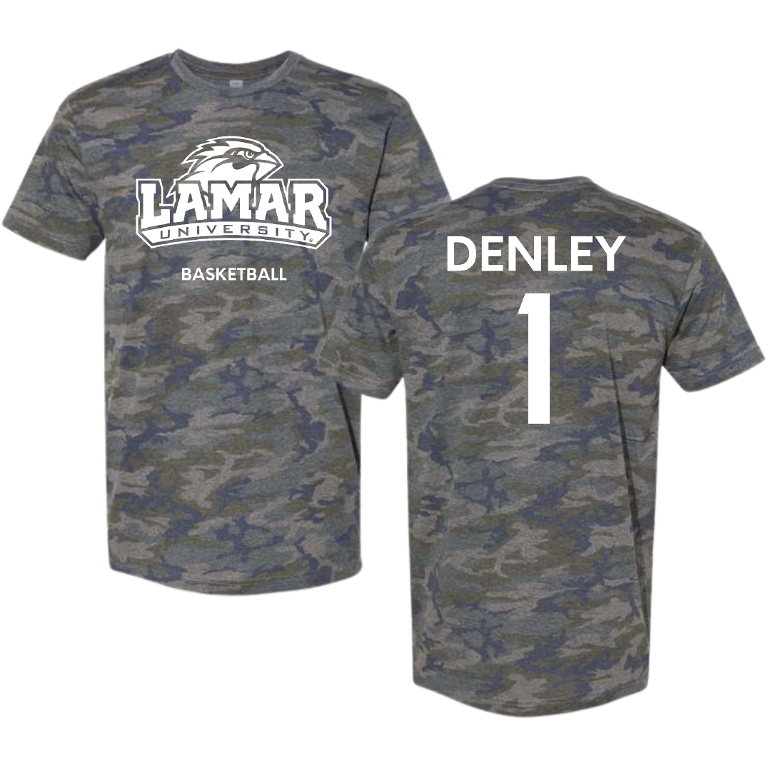 Lamar University Basketball (W) Vintage Camo Tee - #1 Jacei Denley