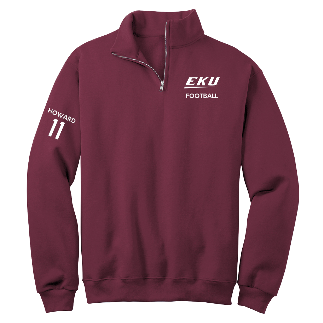 Eastern Kentucky University Football Maroon Quarter-Zip - #11 Blake Howard