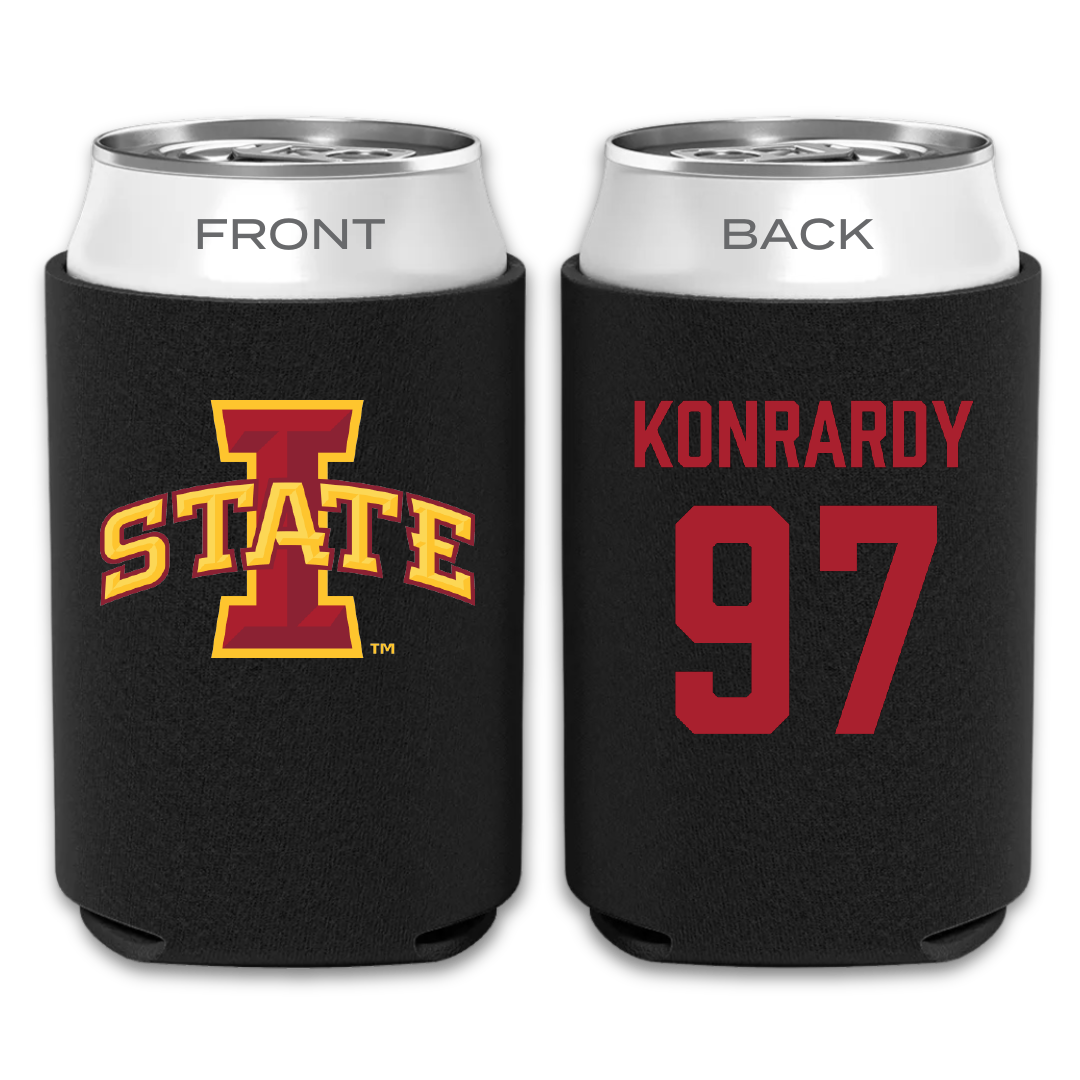 Iowa State University Football Black Can Cooler - #97 Kyle Konrardy
