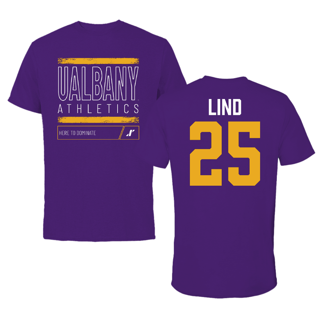 University at Albany Soccer Purple Dominate Tee - #25 Zach Lind