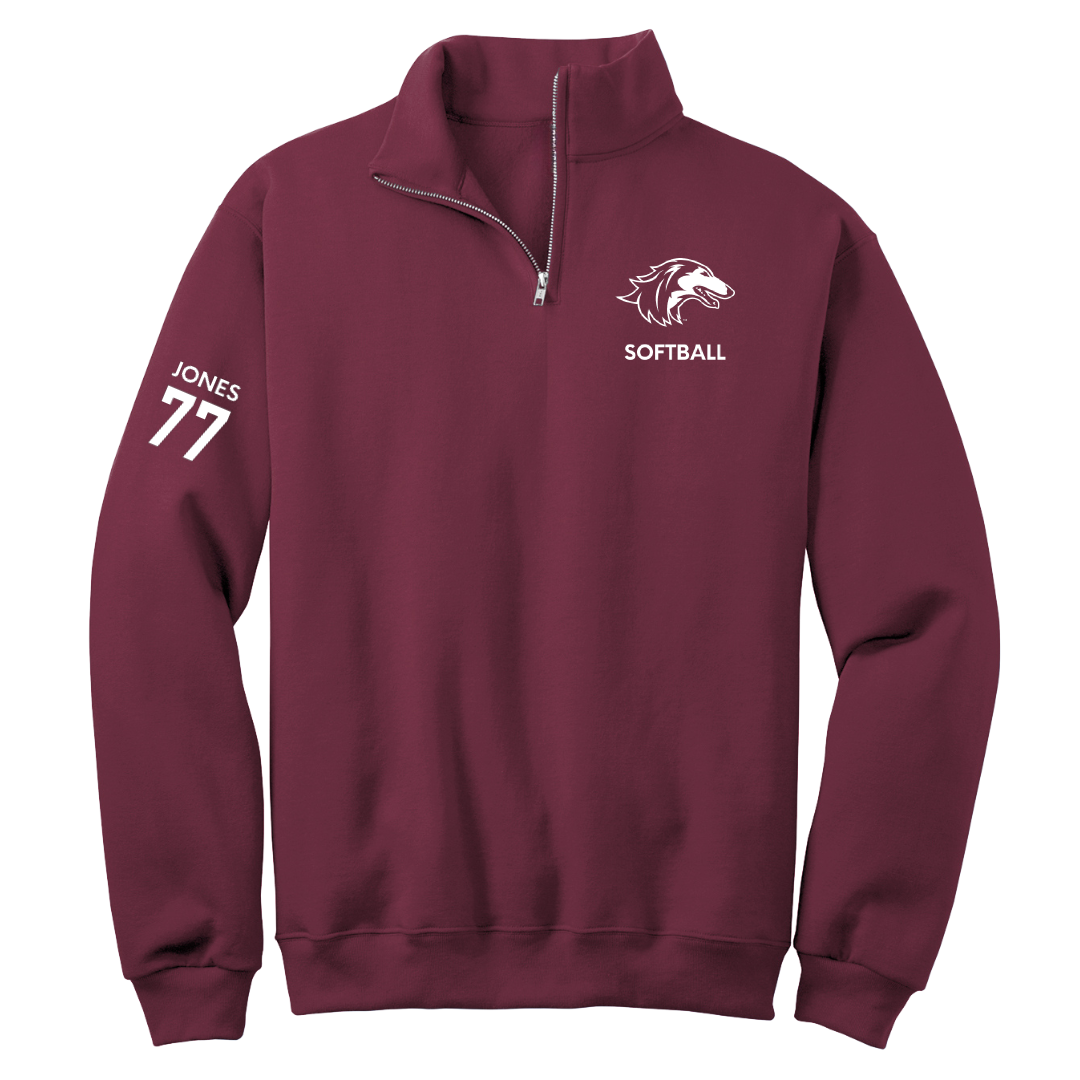 Southern Illinois University at Carbondale Softball Maroon Quarter-Zip - #77 Sidney Jones