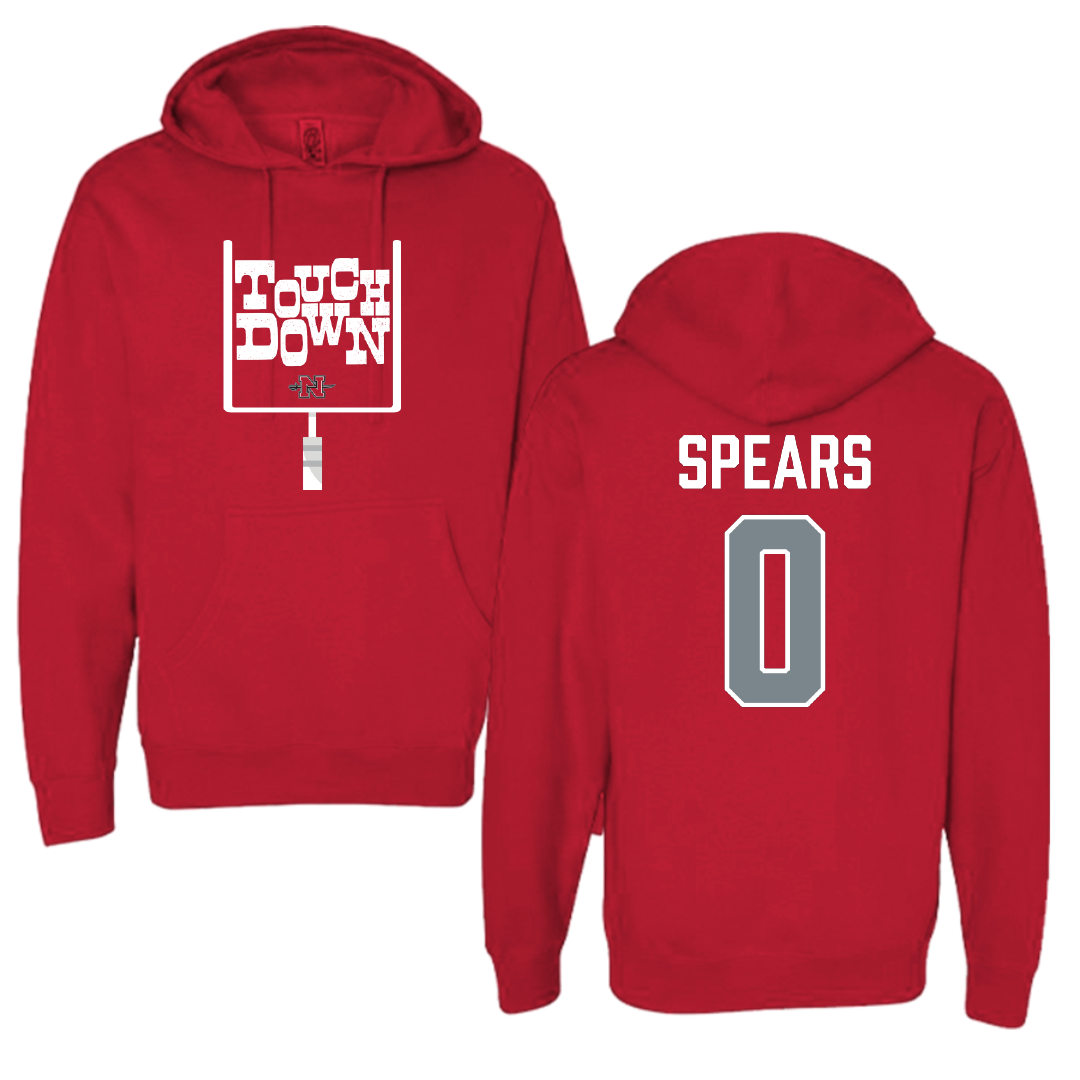 Nicholls State University Football Red Touchdown Hoodie - #0 Jaylon Spears