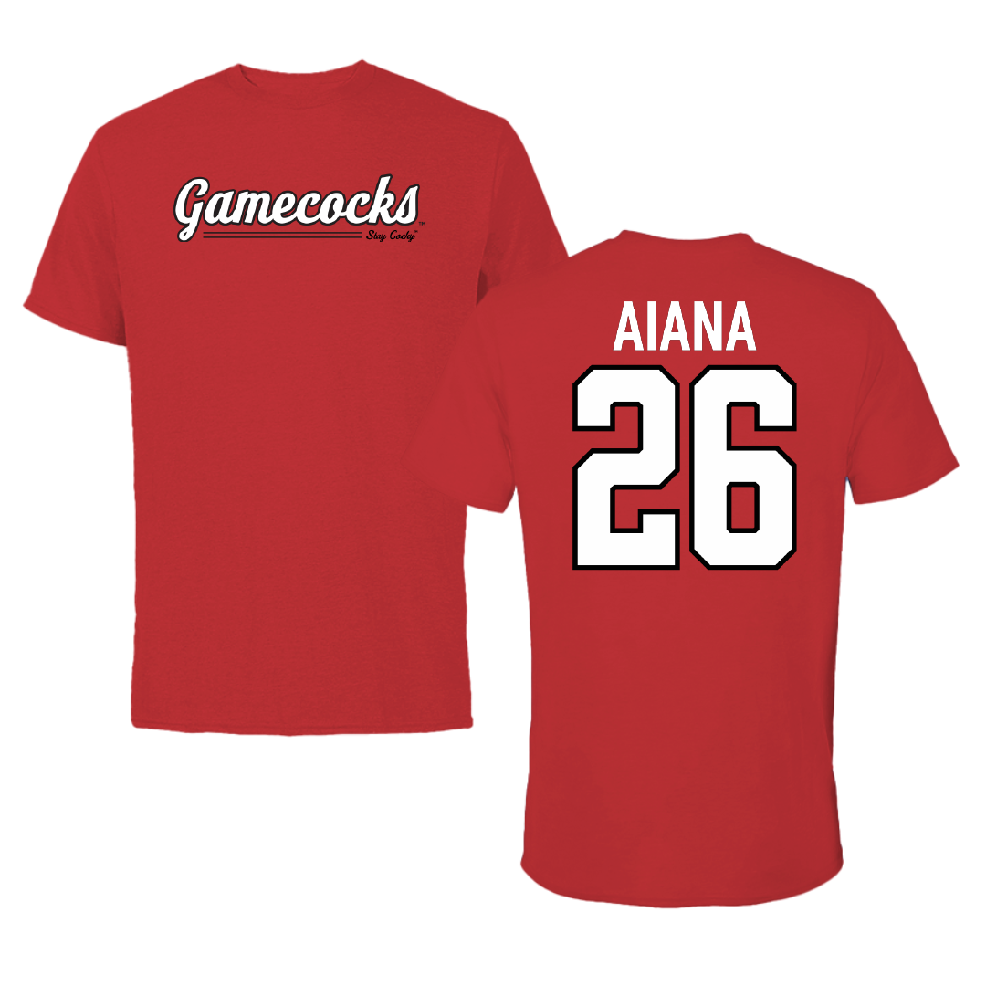 Jacksonville State University Volleyball Red General Performance Tee - #26 Hana Aiana
